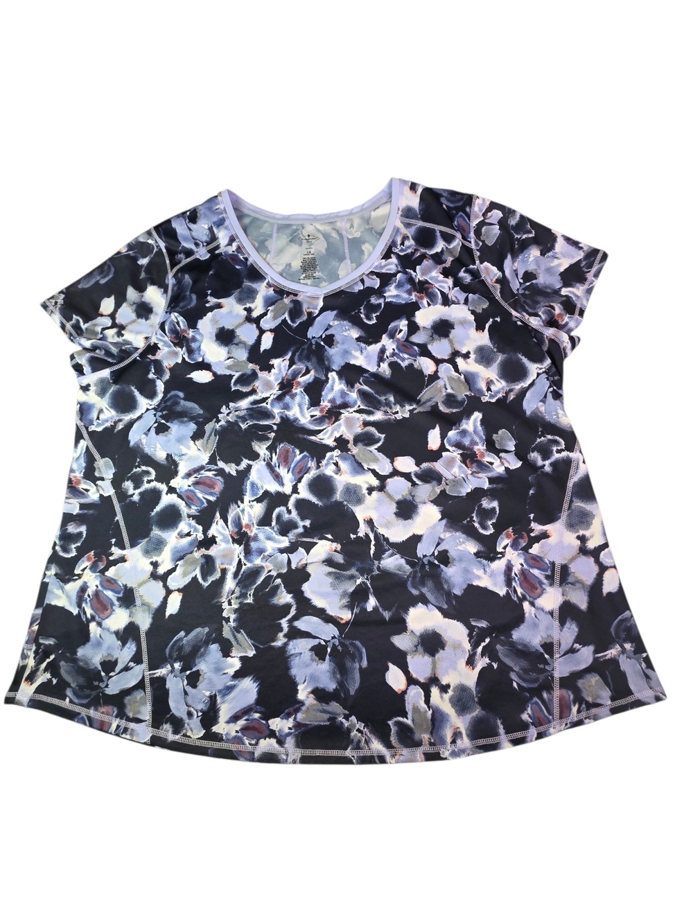 St. John's Bay Active Women’s Plus Size 2X Shirt Quick Dri Floral V-Neck Top - Picture 1 of 5